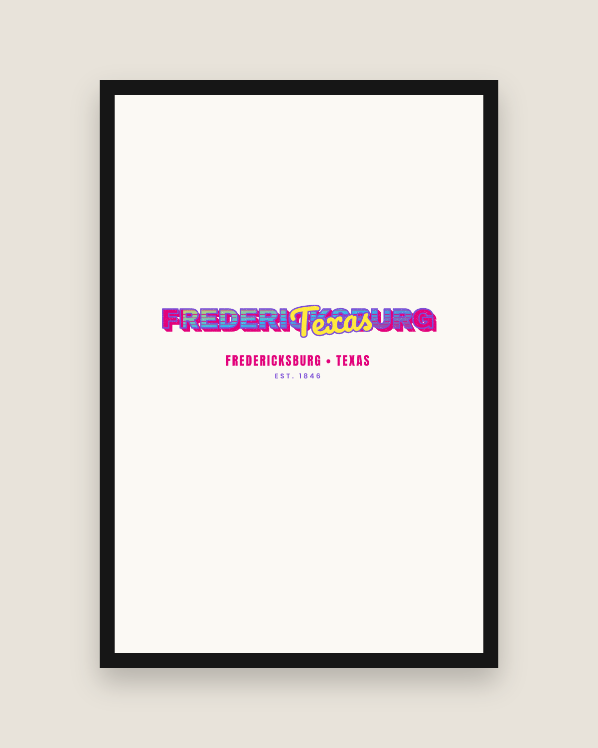 Fredericksburg Music TV Matte Poster in White
