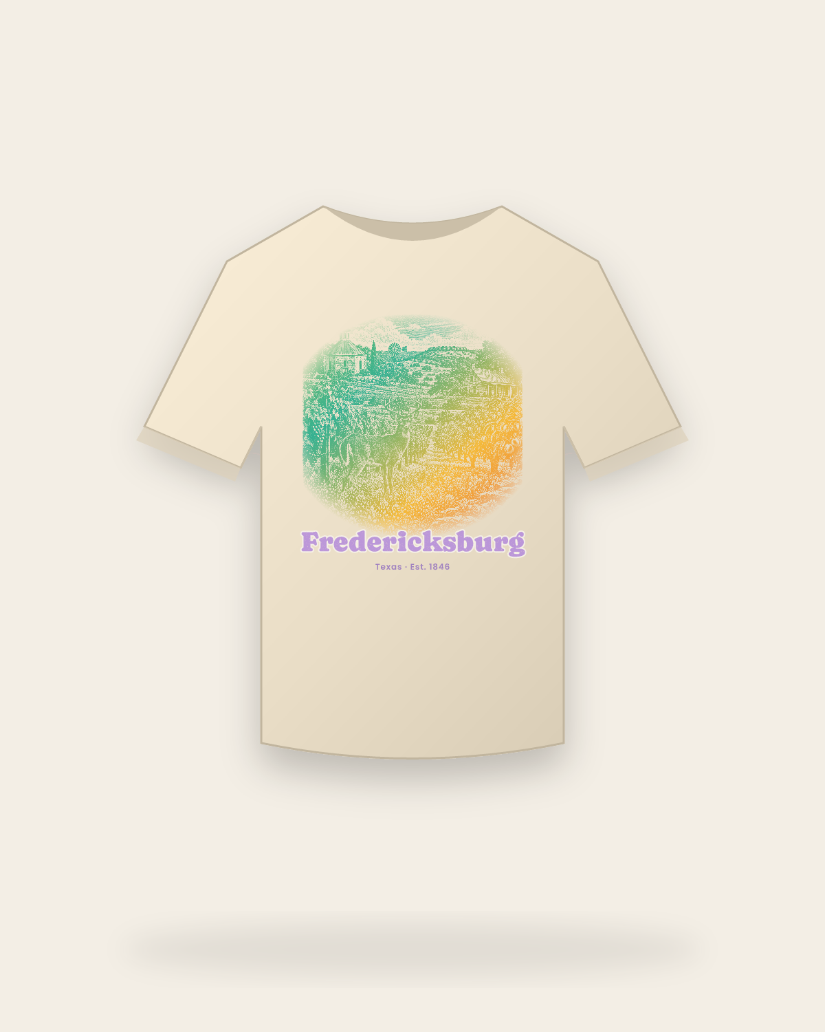 Fredericksburg, TX Hill Country Vines Classic Tee in Natural