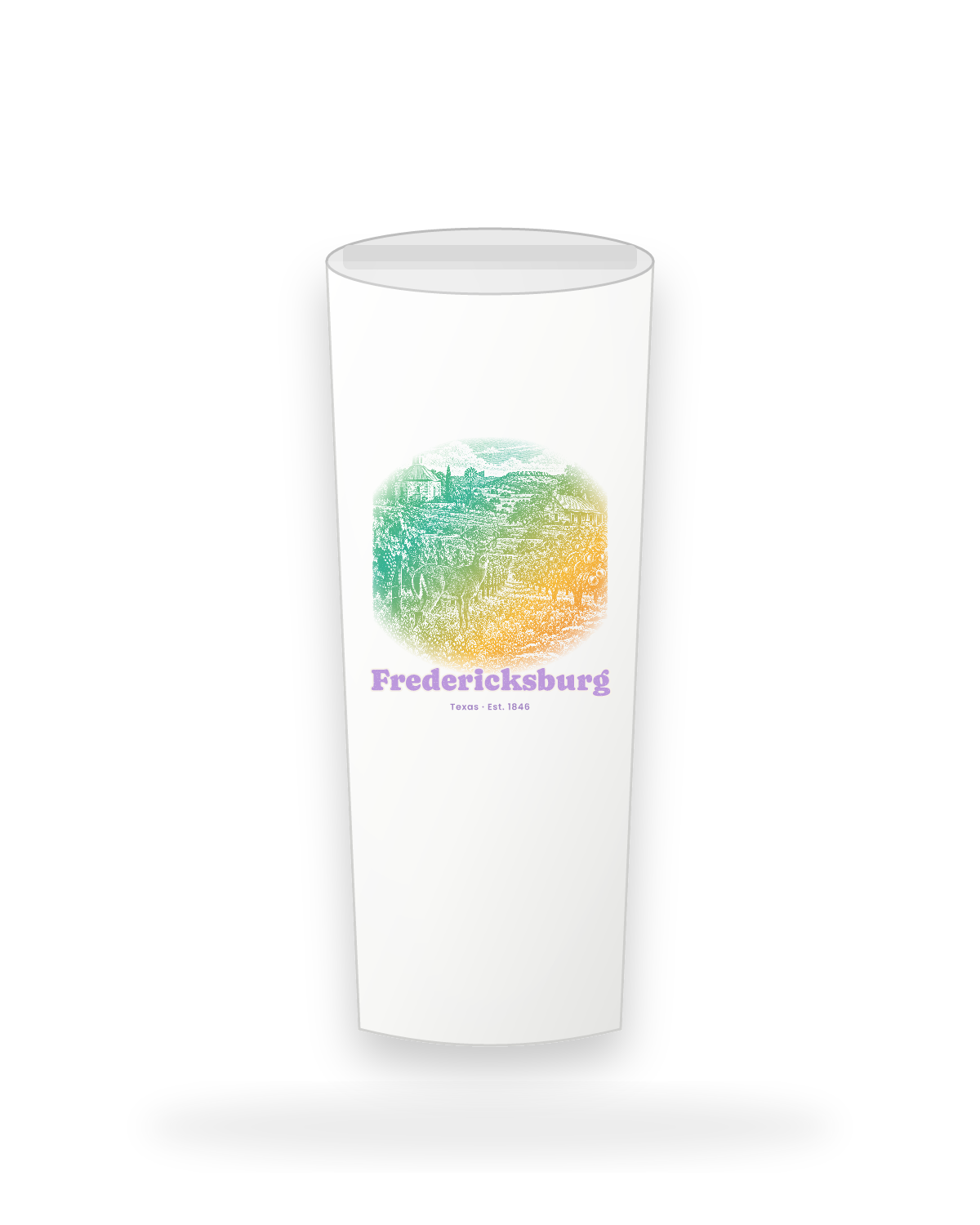 Fredericksburg Hill Country Vines Insulated Tumbler 20oz in White