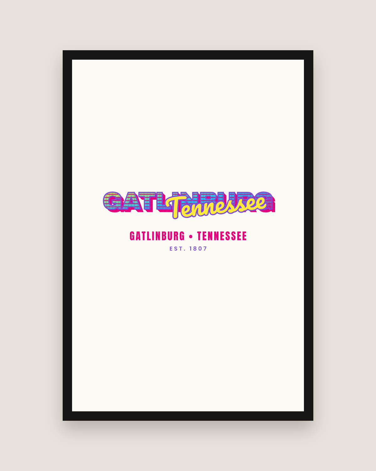 Gatlinburg Music TV Matte Poster in White