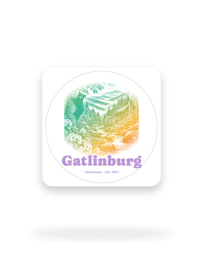 Gatlinburg Cabin Creek Bear Kiss-Cut Sticker