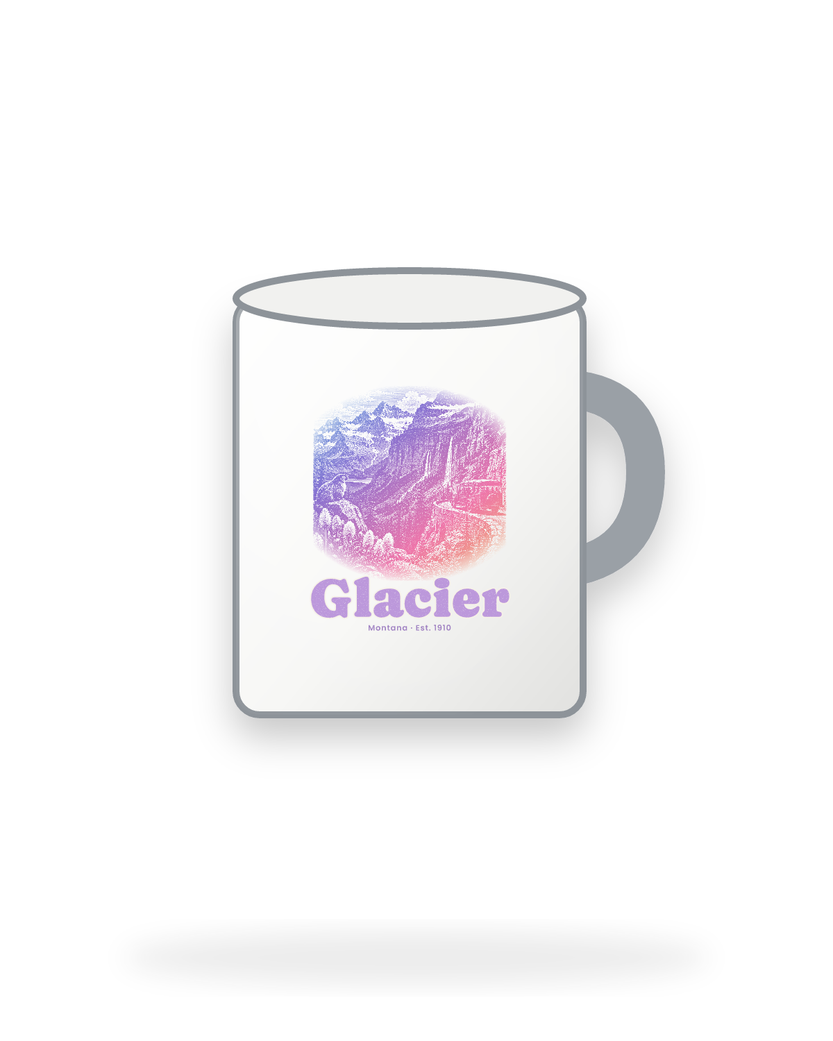Glacier Going-to-the-Sun Road Enamel Camp Mug in White