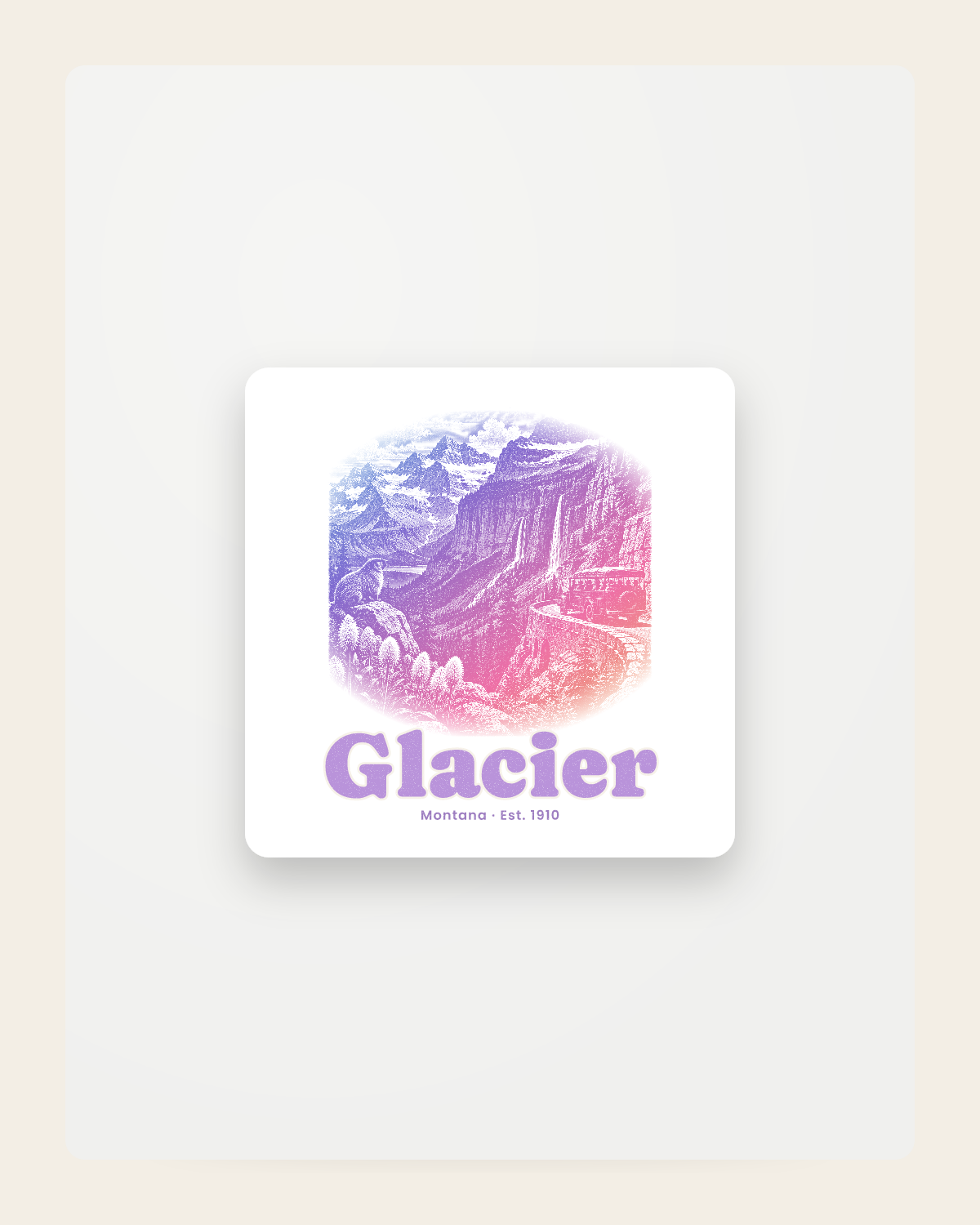 Glacier Going-to-the-Sun Road Fridge Magnet in White
