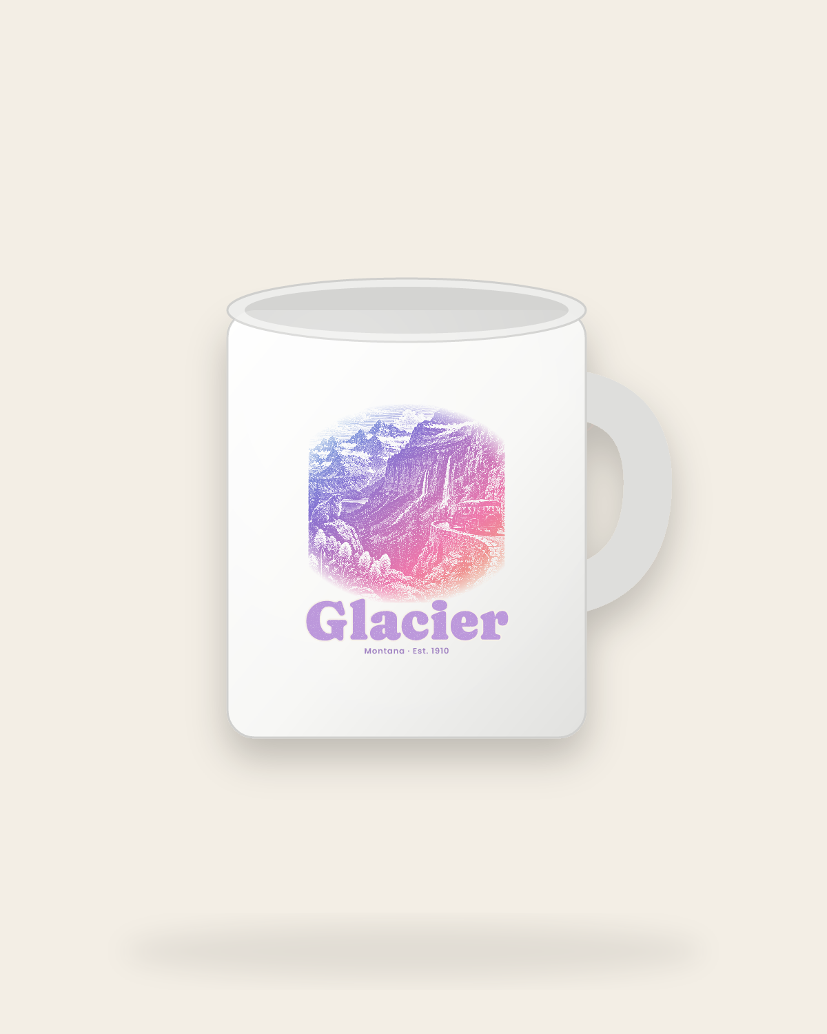 Glacier Going-to-the-Sun Road Ceramic Mug 11oz in White
