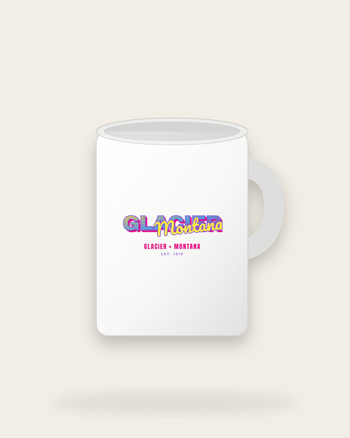 Glacier Music TV Ceramic Mug 15oz in White