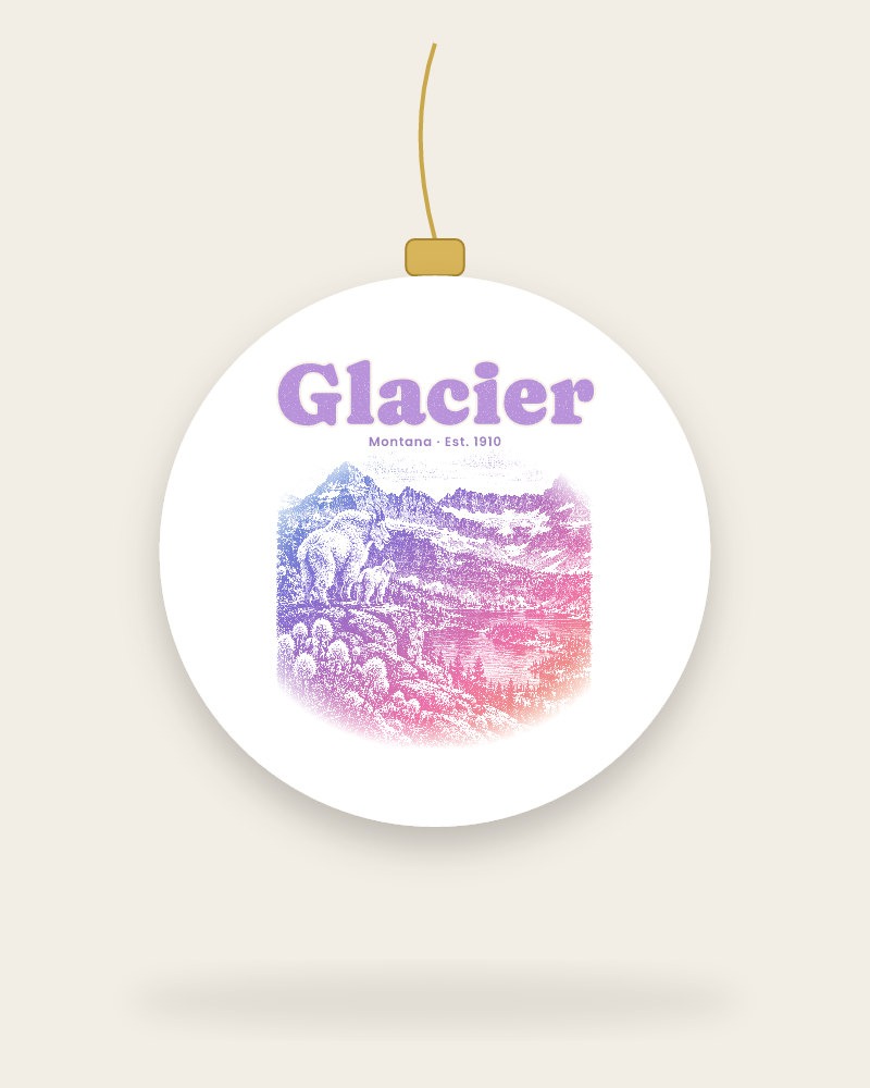 Glacier Logan Pass Goats Ceramic Ornament