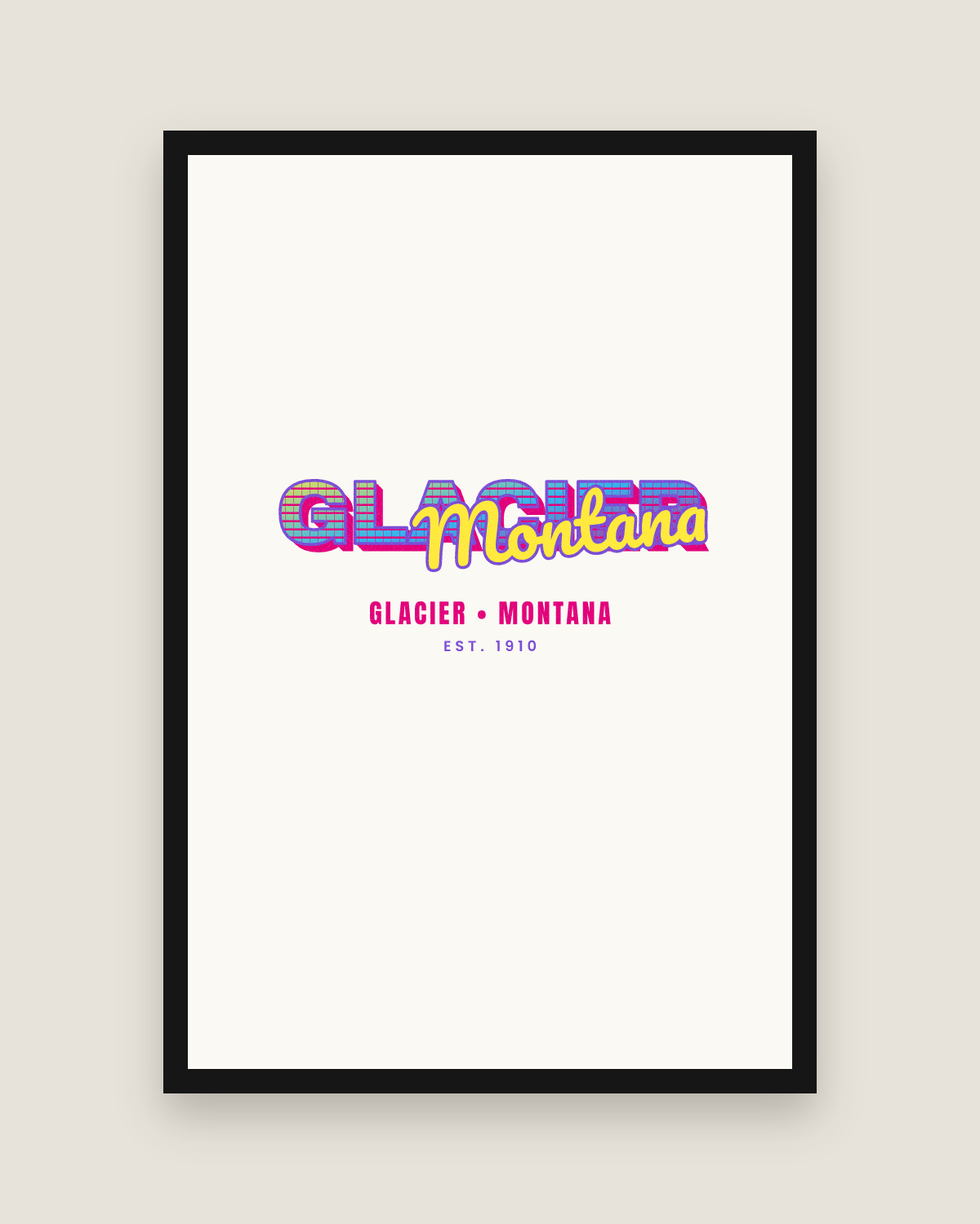 Glacier Music TV Matte Poster in White