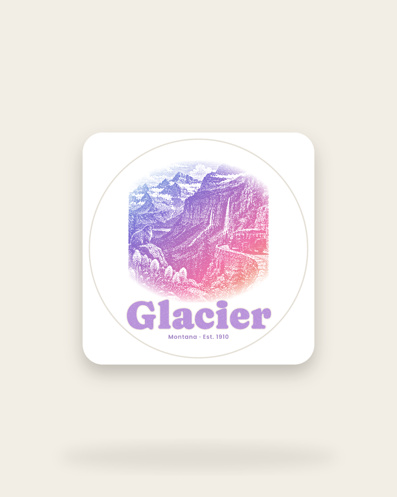 Glacier Going-to-the-Sun Road Kiss-Cut Sticker