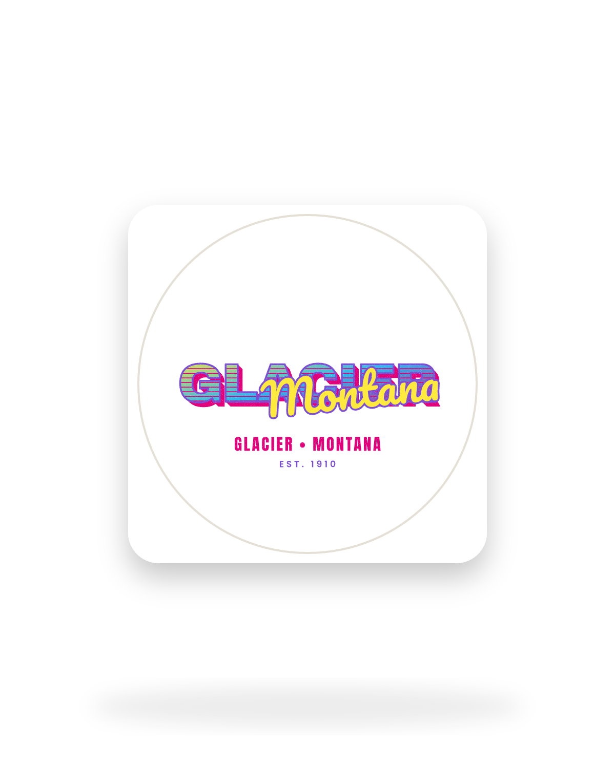 Glacier Music TV Kiss-Cut Sticker in White