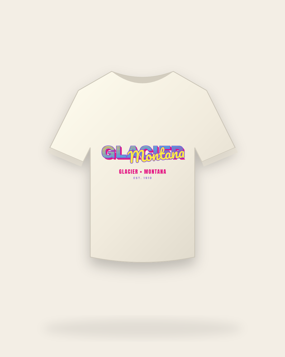 Glacier Music TV Vintage Wash Tee in Ivory