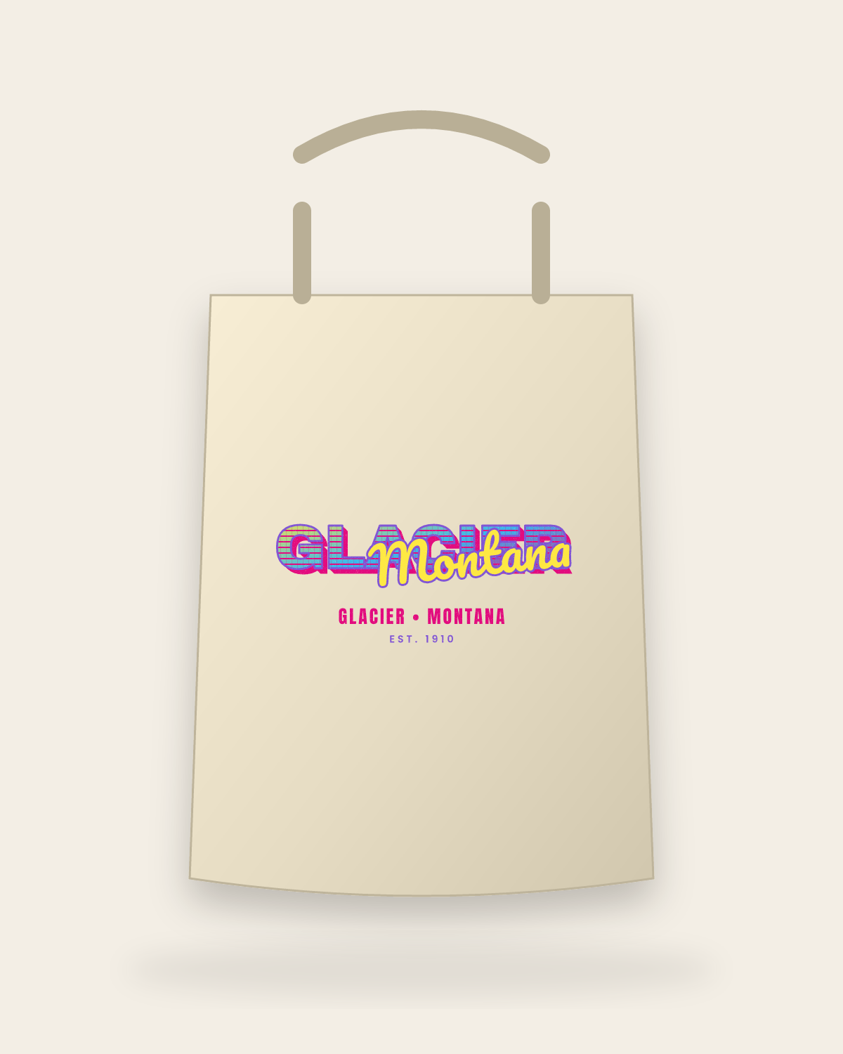 Glacier Music TV Canvas Tote in Beige