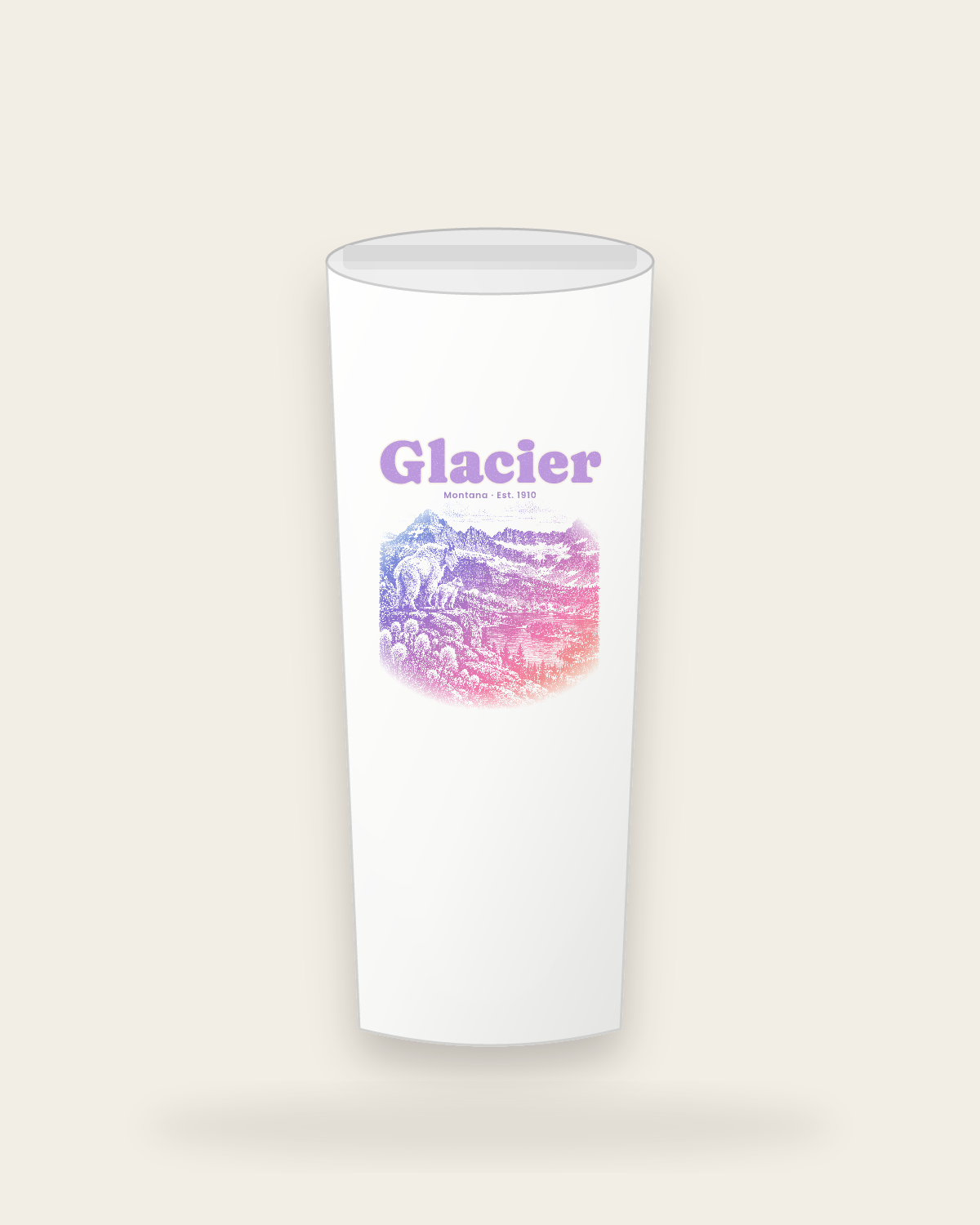Glacier Logan Pass Goats Insulated Tumbler 20oz in White