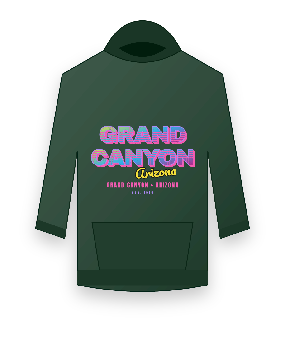 Grand Canyon Music TV Hooded Sweatshirt in Forest Green