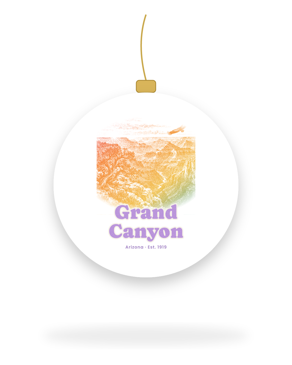 Grand Canyon South Rim Sunrise Ceramic Ornament in White