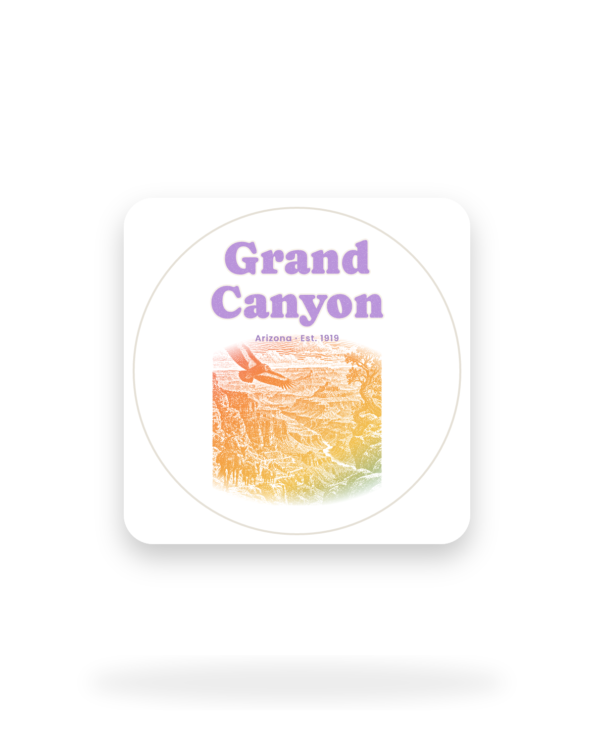 Grand Canyon Bright Angel Mules Kiss-Cut Sticker in White