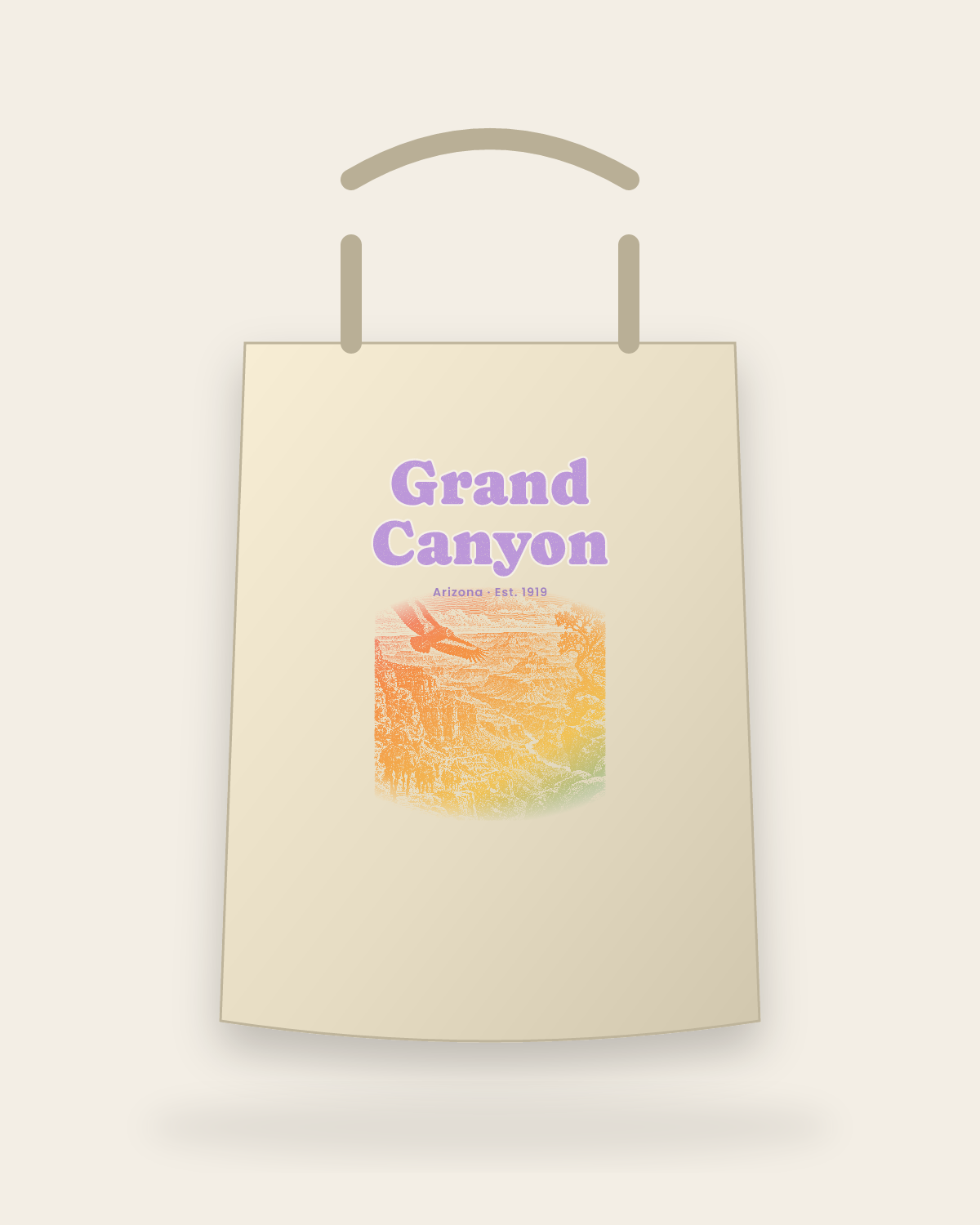 Grand Canyon Bright Angel Mules Canvas Tote in Beige