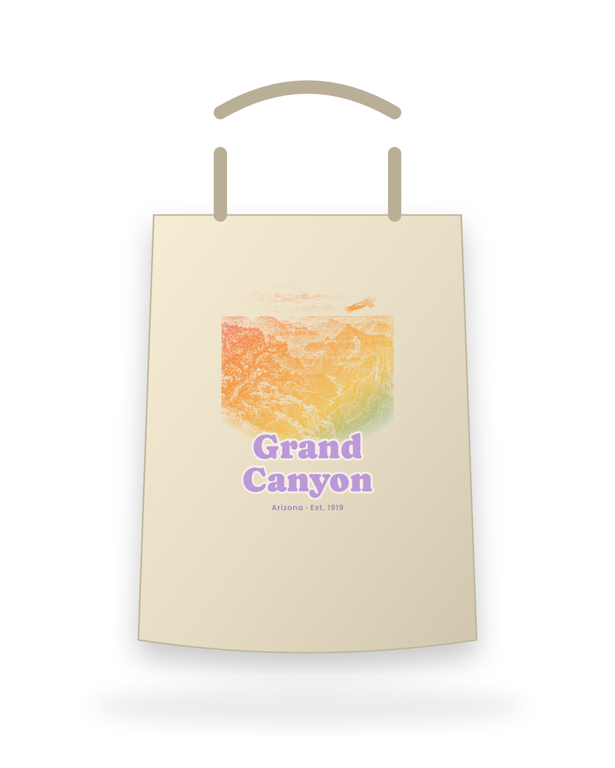 Grand Canyon South Rim Sunrise Canvas Tote in Beige