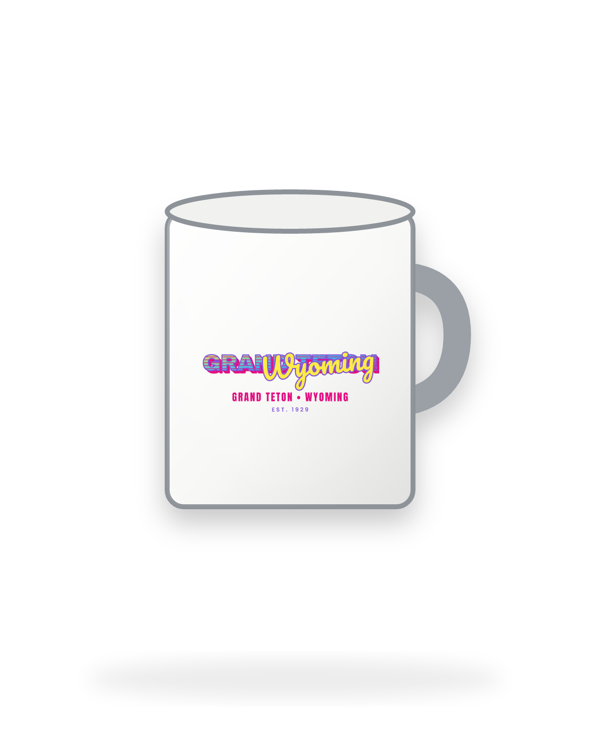 Grand Teton Music TV Enamel Camp Mug in White