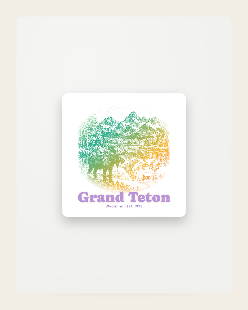 Grand Teton Oxbow Bend Moose Fridge Magnet