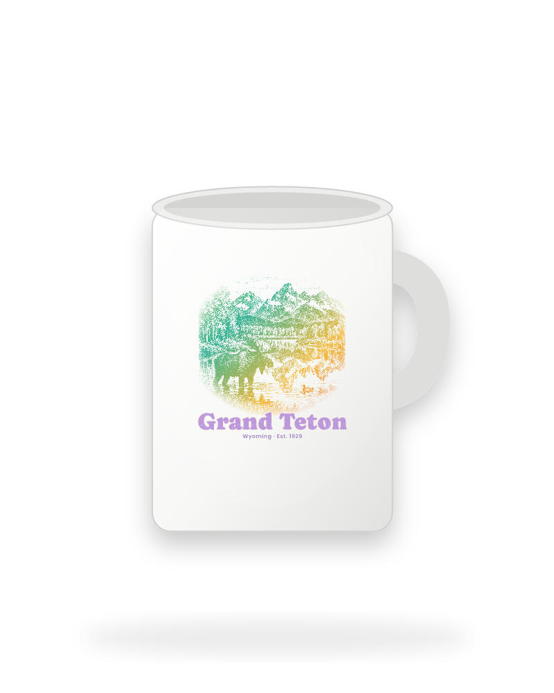 Grand Teton Oxbow Bend Moose Ceramic Mug 15oz