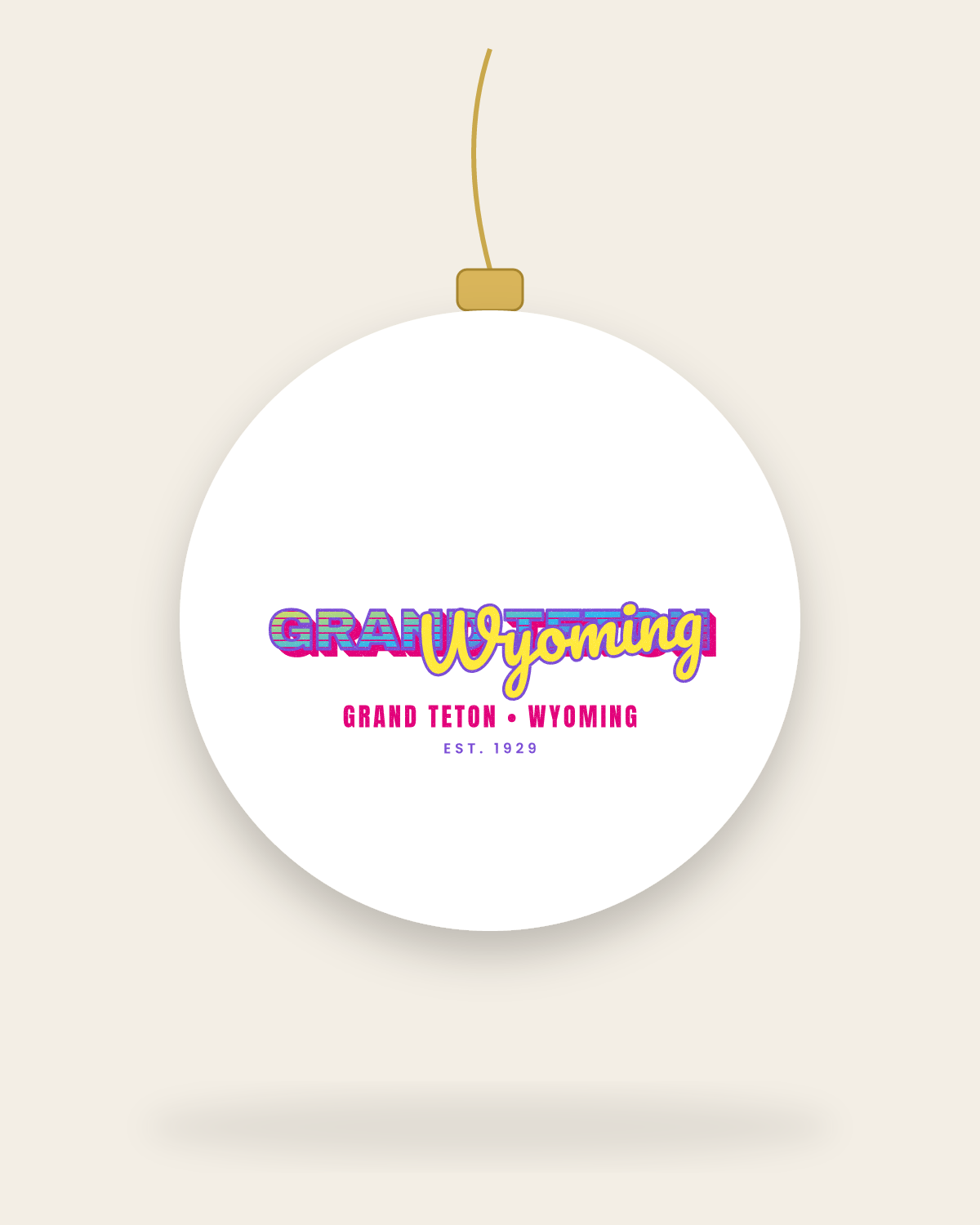 Grand Teton Music TV Ceramic Ornament in White