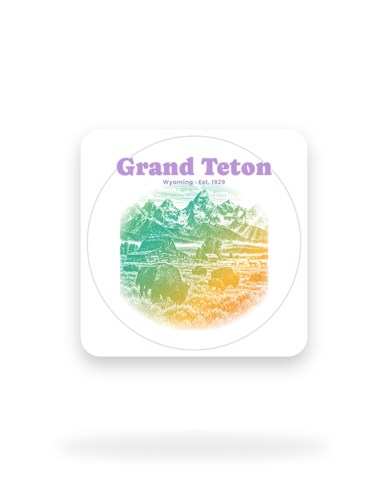 Grand Teton Mormon Row Barns Kiss-Cut Sticker