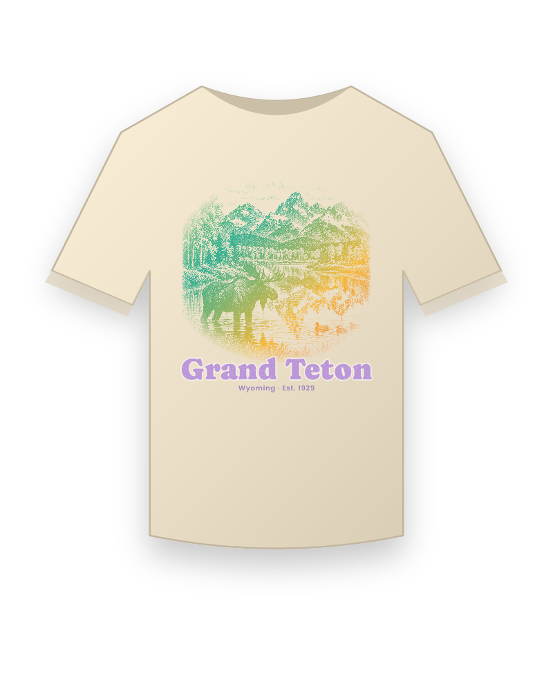 Grand Teton Oxbow Bend Moose Classic Tee