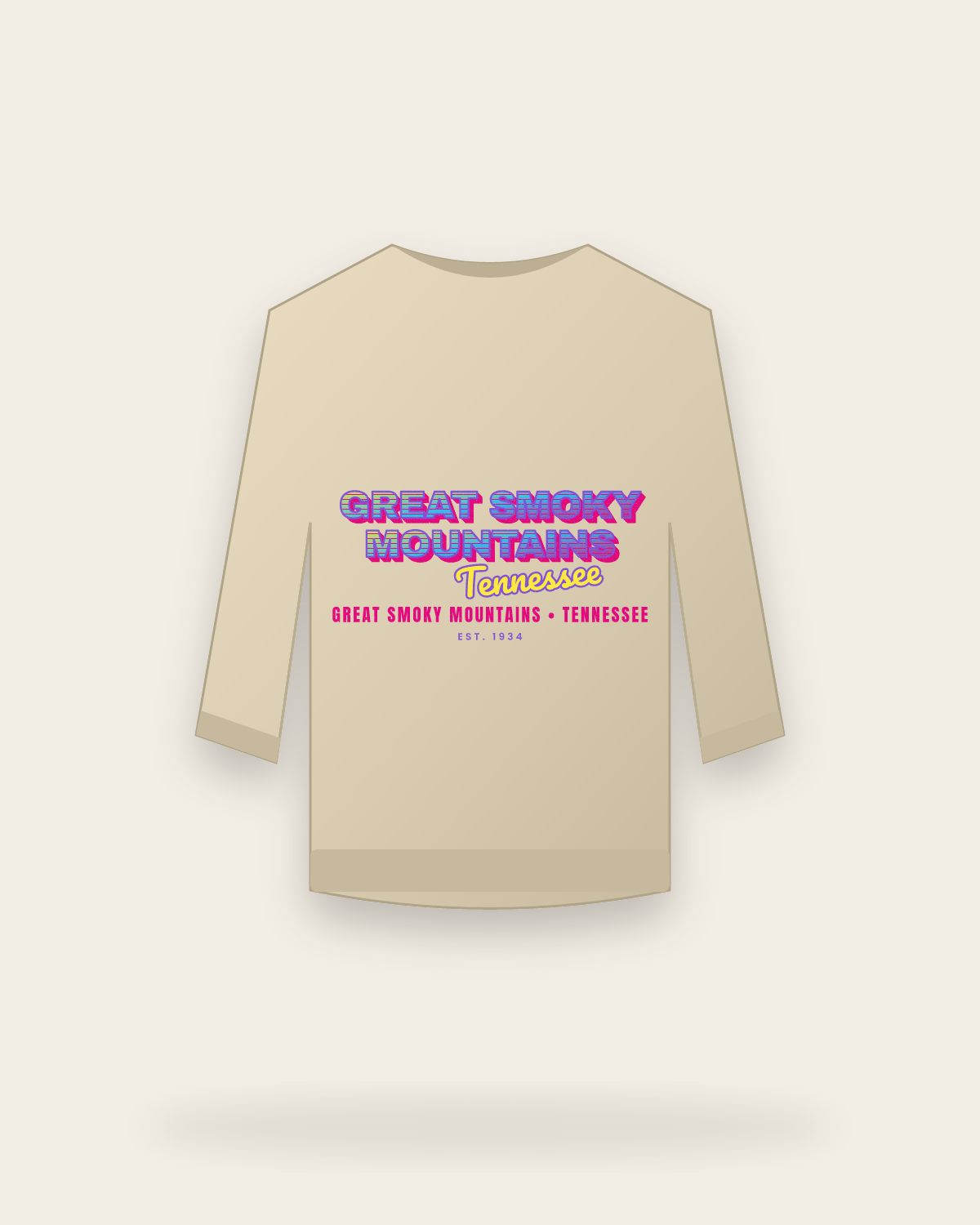 Great Smoky Mountains Music TV Crewneck Sweatshirt in Sand