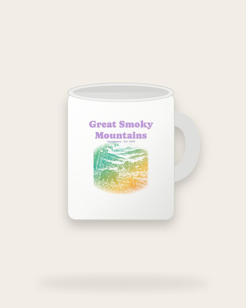 Great Smoky Mountains Cades Cove Bear Ceramic Mug 11oz