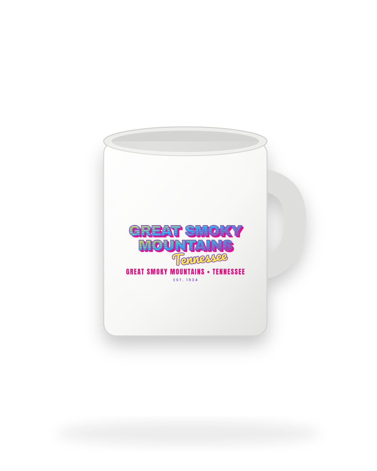 Great Smoky Mountains Music TV Ceramic Mug 11oz in White