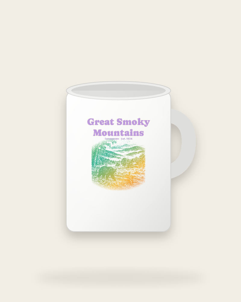 Great Smoky Mountains Cades Cove Bear Ceramic Mug 15oz