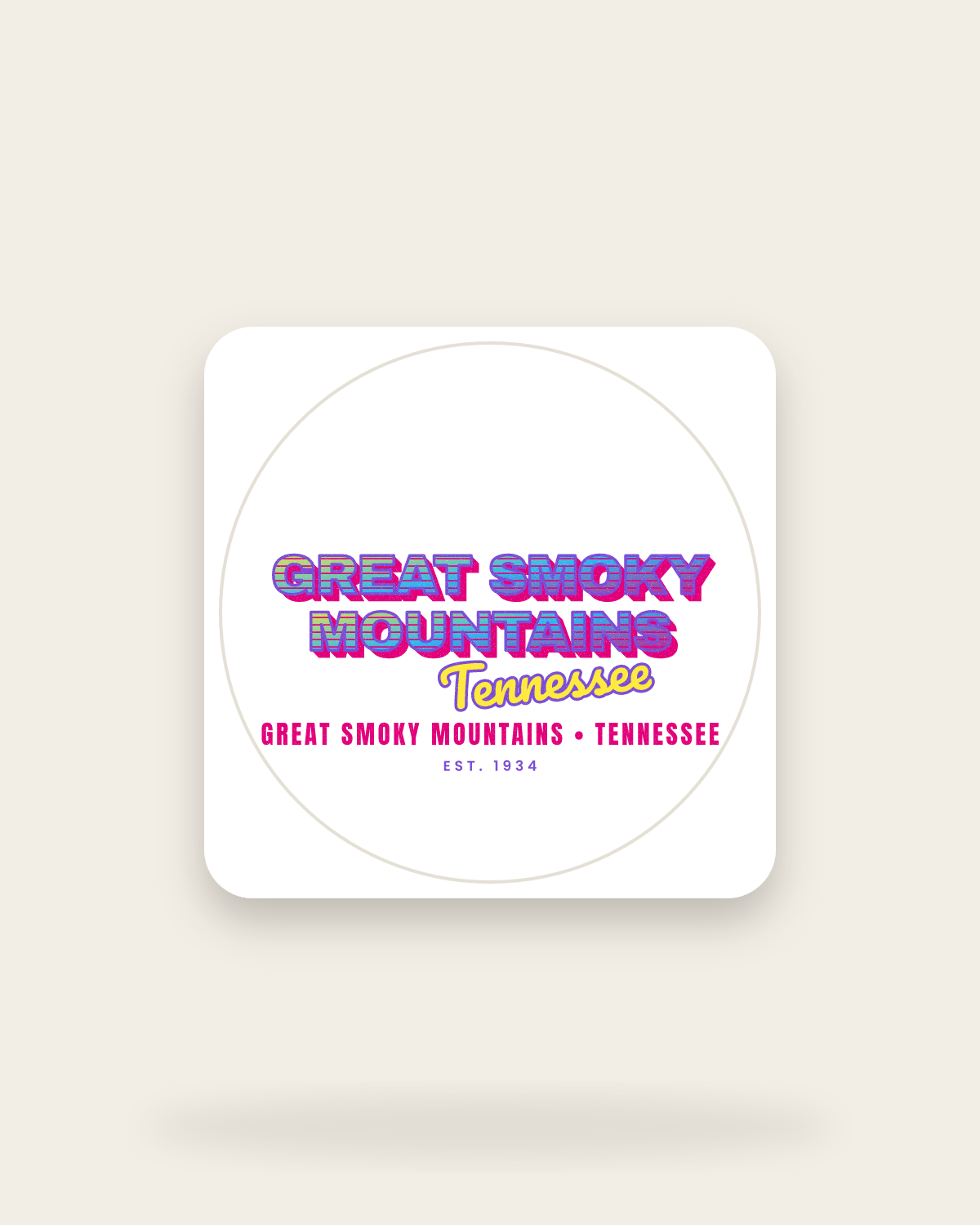 Great Smoky Mountains Music TV Kiss-Cut Sticker in White