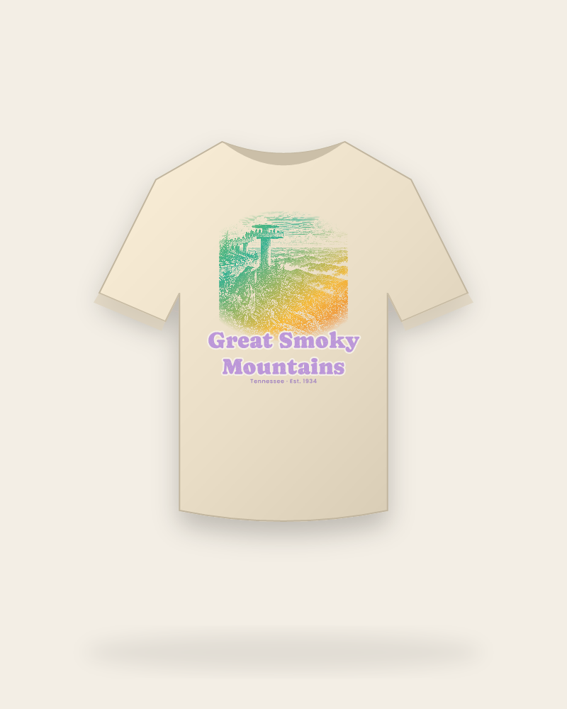 Great Smoky Mountains Clingmans Dome Organic Cotton Tee