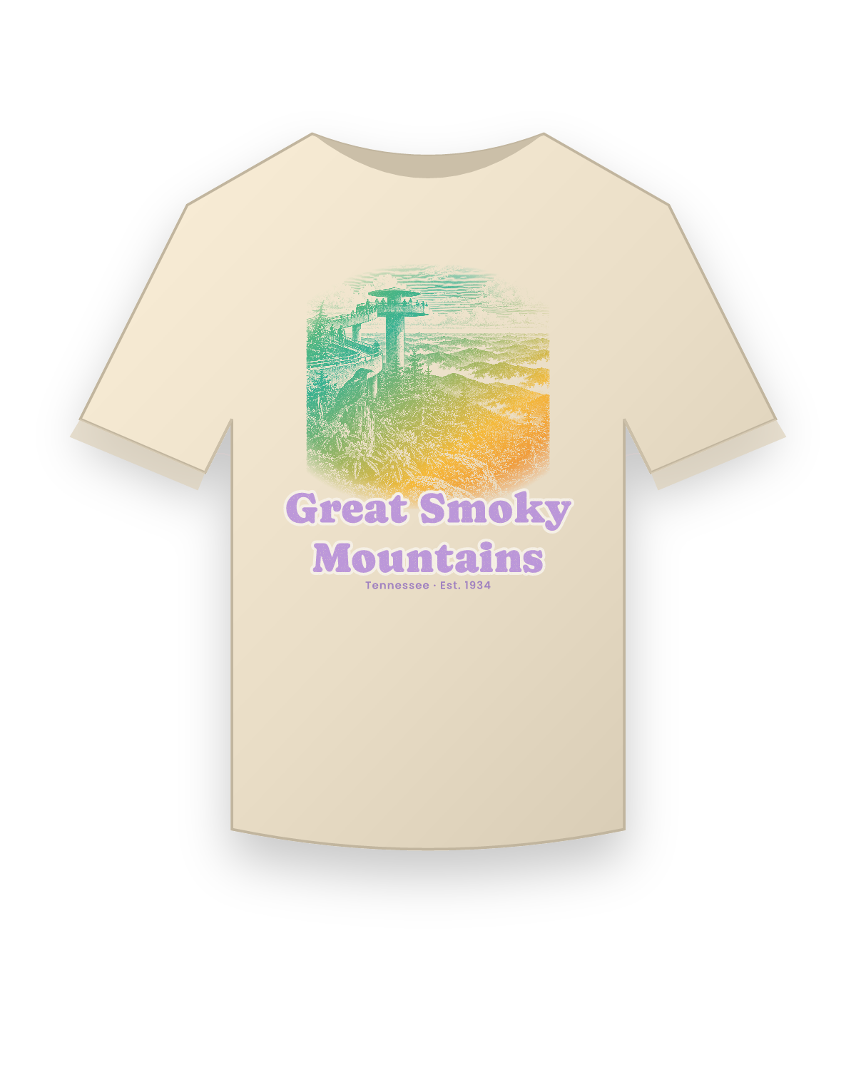Great Smoky Mountains Clingmans Dome Classic Tee in Natural