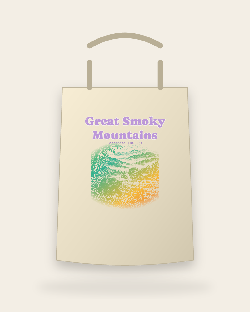 Great Smoky Mountains Cades Cove Bear Canvas Tote