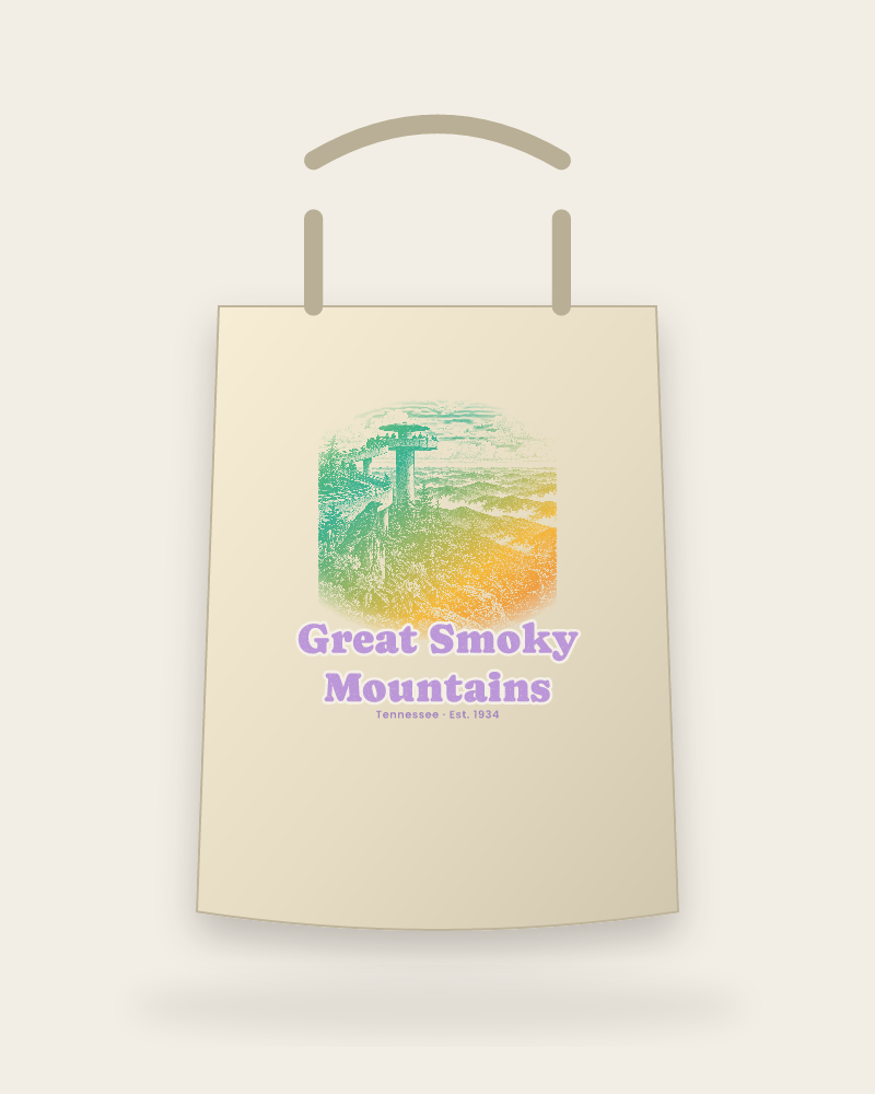 Great Smoky Mountains Clingmans Dome Canvas Tote