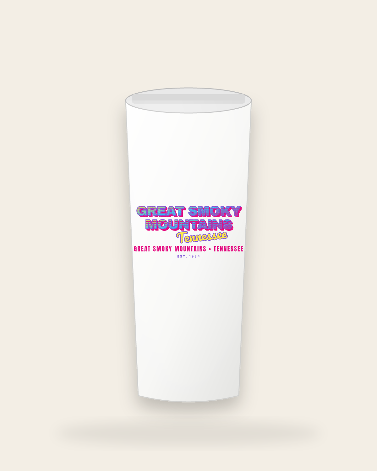 Great Smoky Mountains Music TV Insulated Tumbler 20oz in White