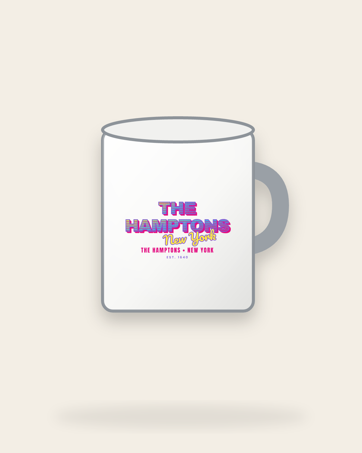 The Hamptons Music TV Enamel Camp Mug in White