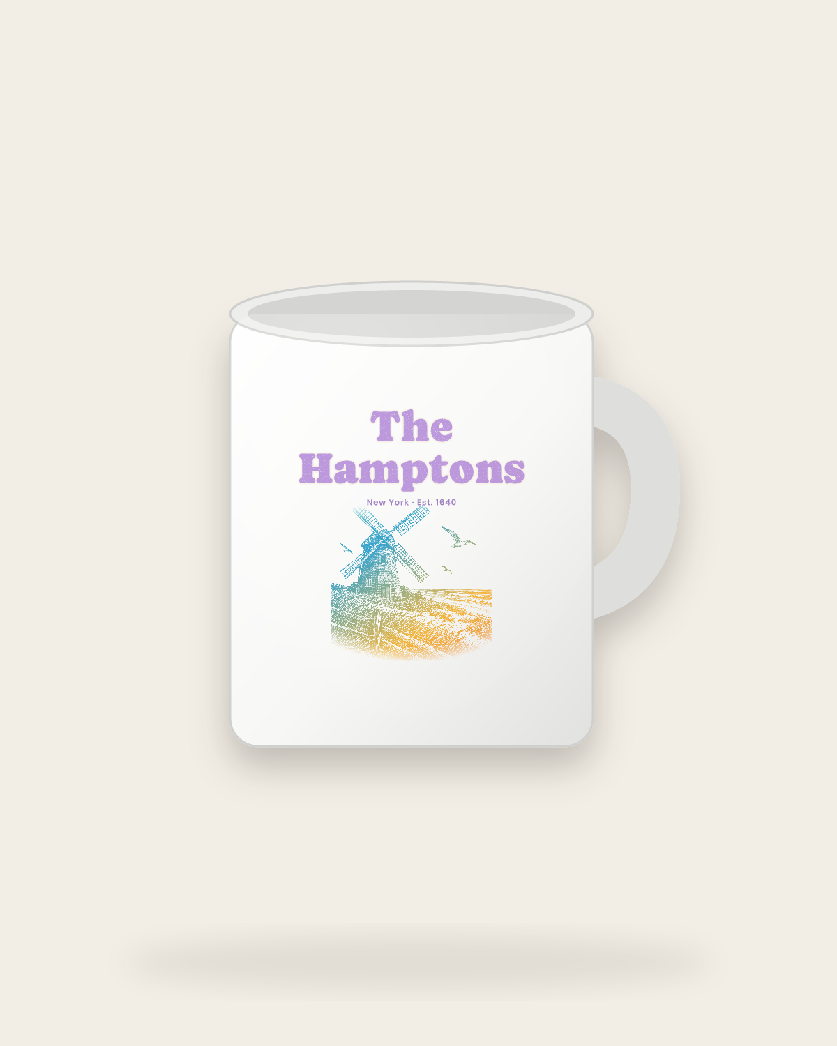 The Hamptons Windmill Ceramic Mug 11oz in White