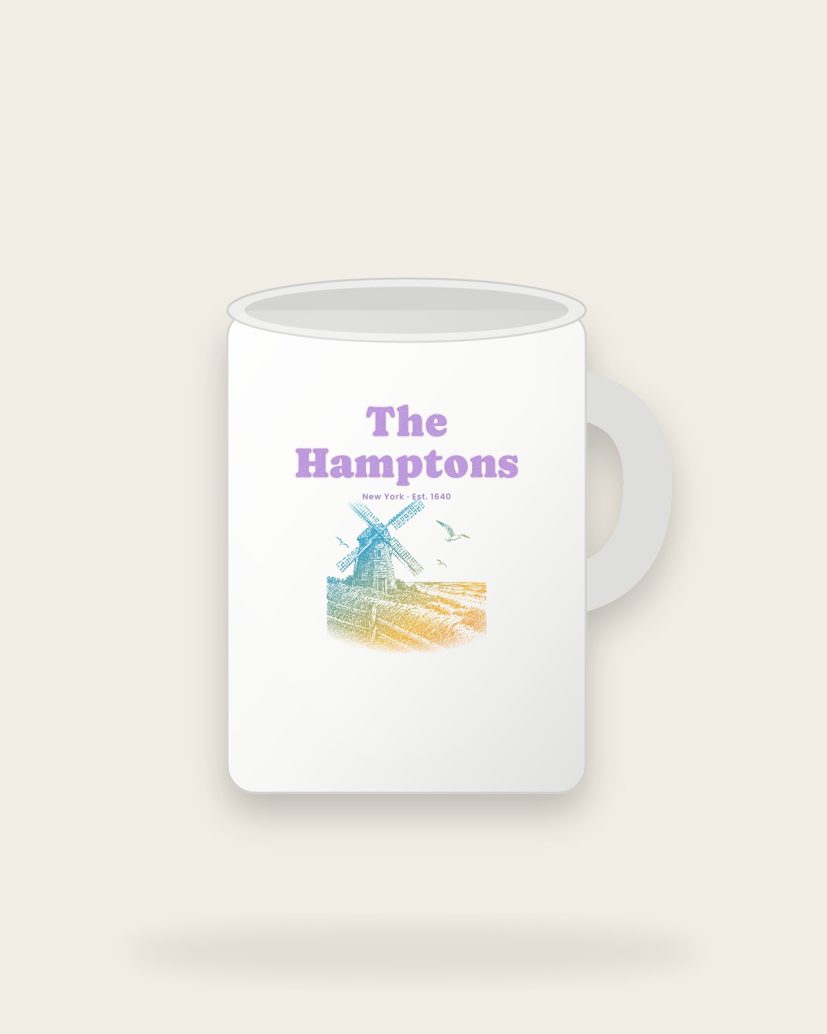 The Hamptons Windmill Ceramic Mug 15oz in White