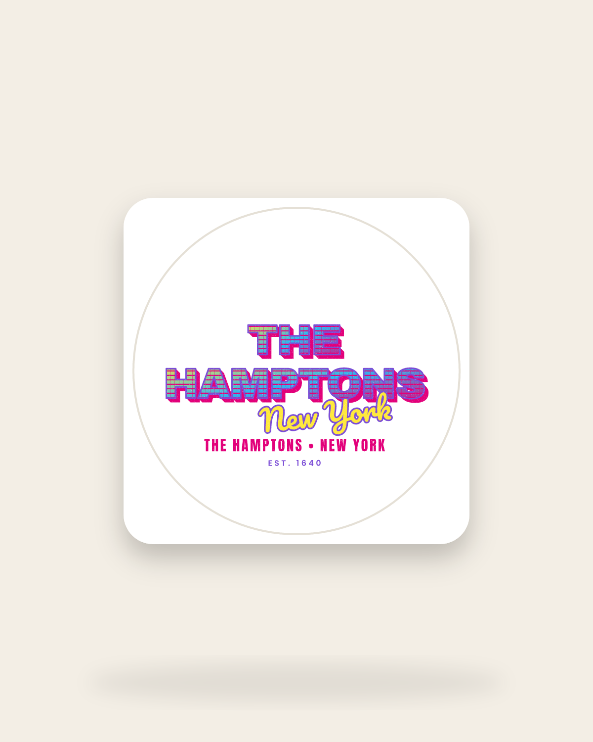 The Hamptons Music TV Kiss-Cut Sticker in White