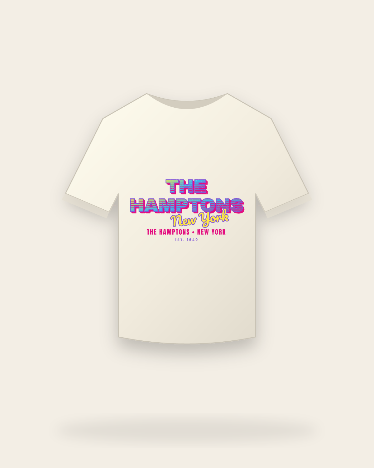 The Hamptons Music TV Vintage Wash Tee in Ivory