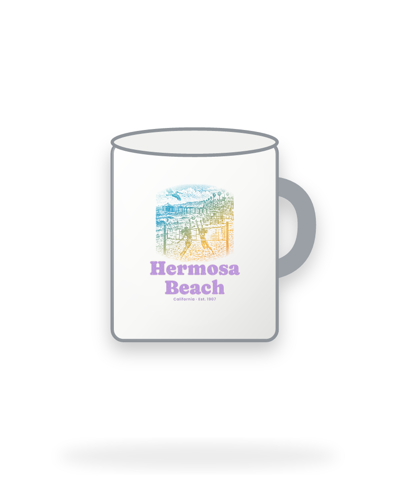 Hermosa Beach Beach Volleyball Enamel Camp Mug