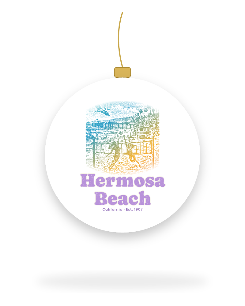 Hermosa Beach Beach Volleyball Ceramic Ornament