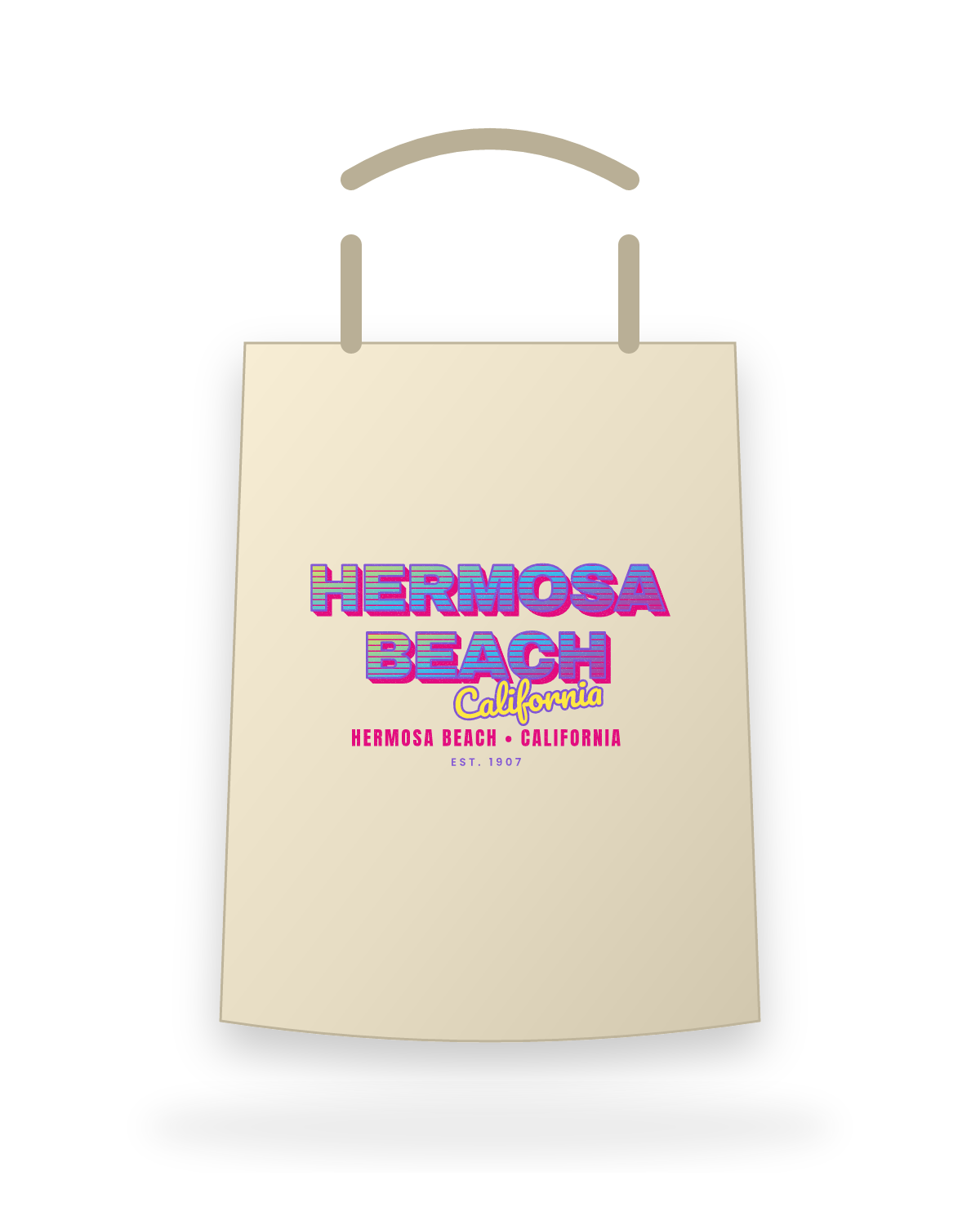 Hermosa Beach Music TV Canvas Tote in Beige