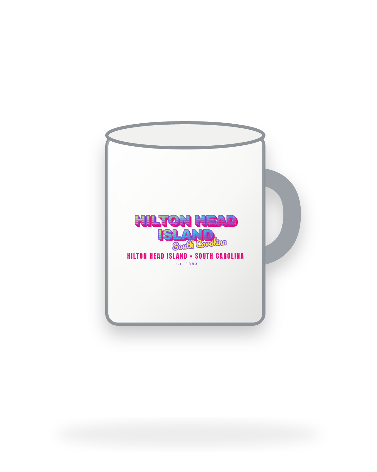 Hilton Head Island Music TV Enamel Camp Mug in White