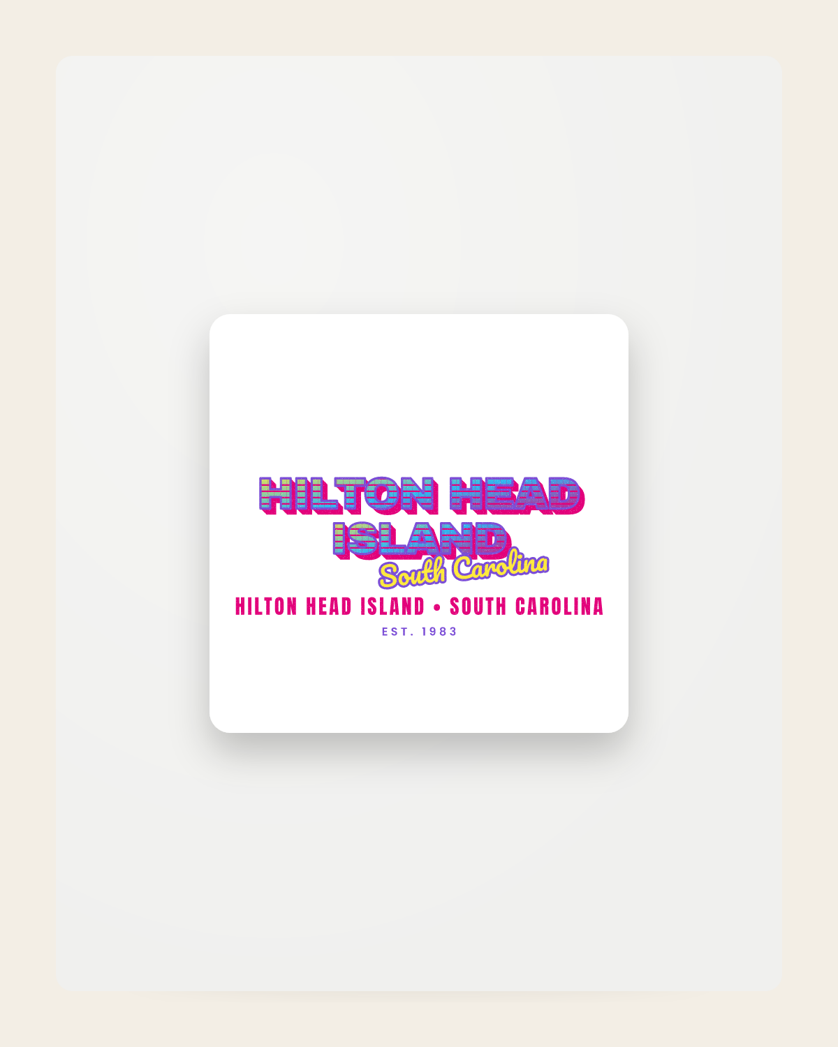 Hilton Head Island Music TV Fridge Magnet in White