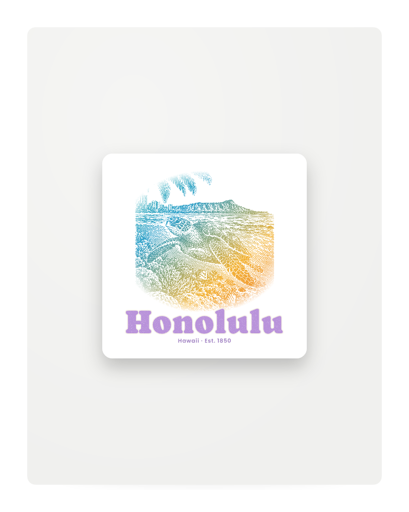 Honolulu Sea Turtle Fridge Magnet