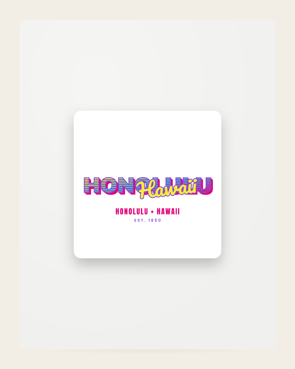 Honolulu Music TV Fridge Magnet in White