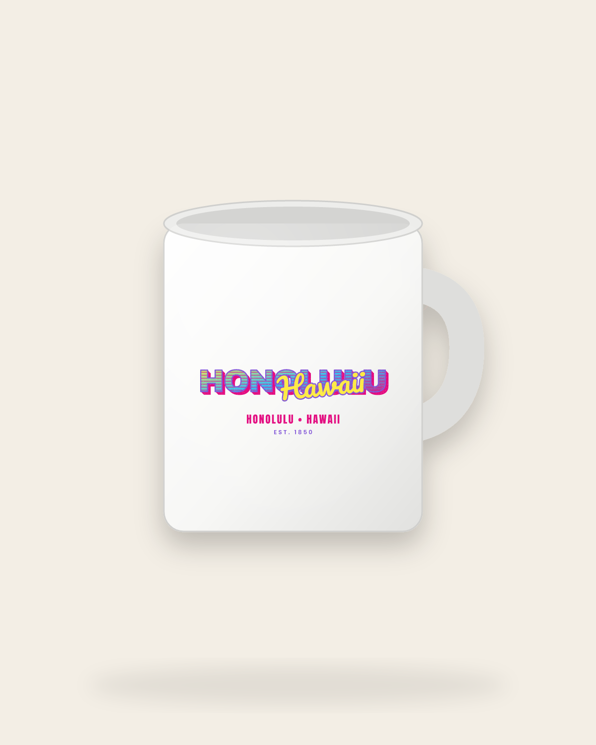 Honolulu Music TV Ceramic Mug 11oz in White